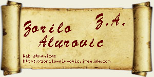 Zorilo Alurović vizit kartica